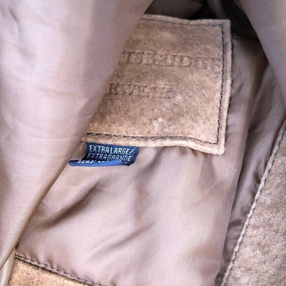 VTG KNIGHTSBRIDGE OUTERWEAR Leather Suede Jacket XL Men's Bomber Brown Full Zip - Picture 14 of 15